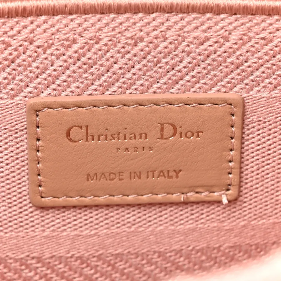 Dior Medium Lady D-Lite Bois De Rose Cannage Embroidered Canvas Gold Hardware