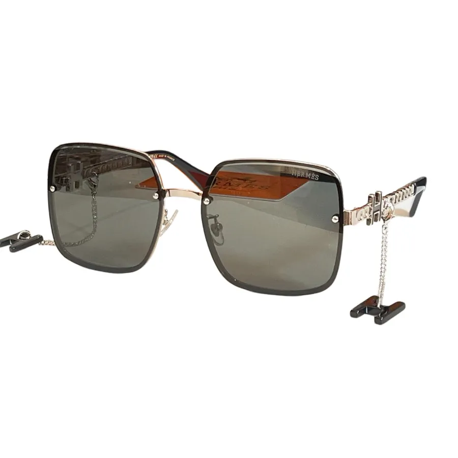 Hermès square frame glasses orange/green/white/black gold/black silver/blue/brown color Size 60口17-140