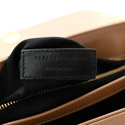 Saint Laurent Mini Loulou Crossbody Bag Latte Y-Quilted Monogram Calfskin Leather Gold Hardware