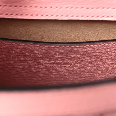 Gucci Mini Diana Tote Bag Wild Rose / Black Textured Calfskin Leather Gold Hardware