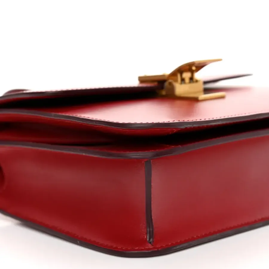 Celine Small Teen Classic Box Flap Bag Red Box Calfskin Leather Gold Hardware