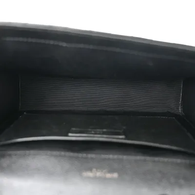 Saint Laurent Medium Satchel Black Triquilt Monochrome Monogram Grain De Poudre Textured Mixed Matelasse Leather Black Hardware