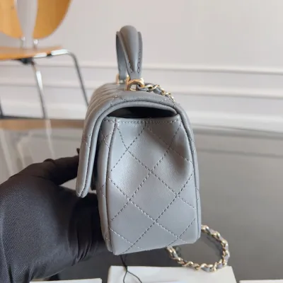 Chanel Grey / Black Mini CF Handle Bag