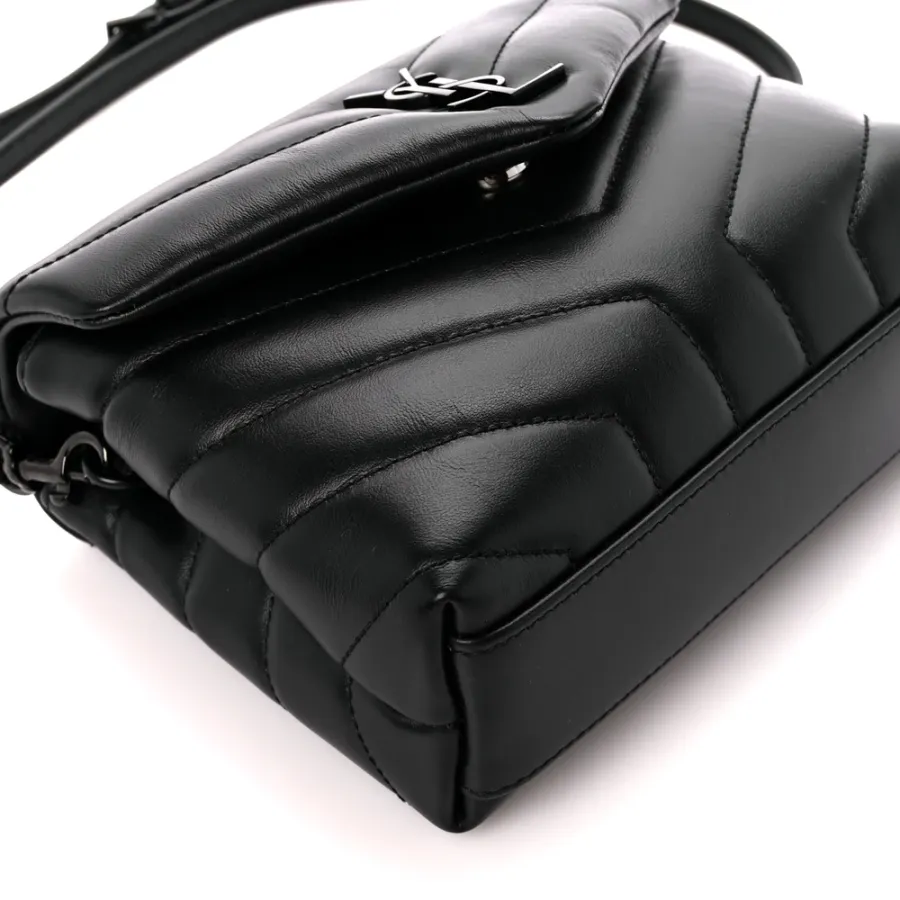 Saint Laurent Mini Loulou Crossbody Bag Black Y-Quilted Monochrome Monogram Calfskin Leather Incognito Hardware