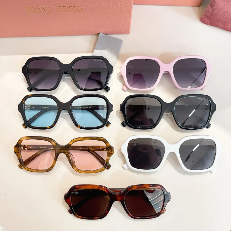 Miu Miu square frame glasses white/pink/eggplant/black/leopard blue/leopard brown color Size 55口19-145