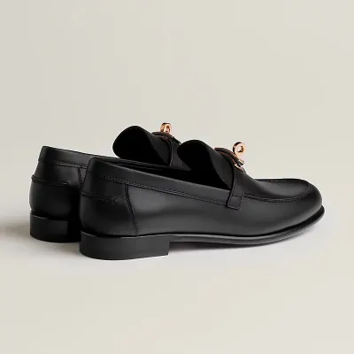 HERMES Destin Black Loafers