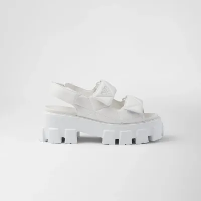 PRADA White Monolith Nappa leather sandals