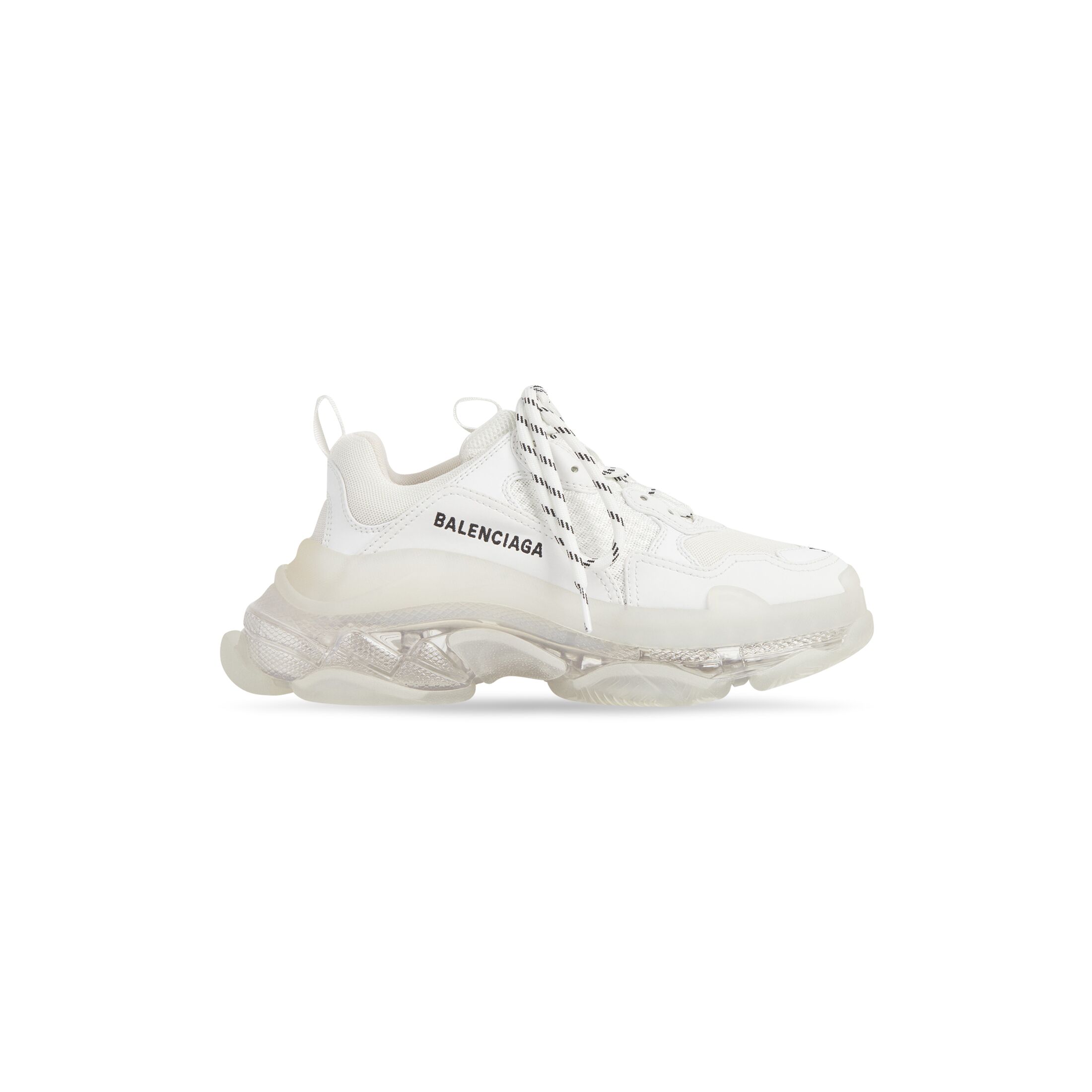 BALENCIAGA TRIPLE S SOLA TRANSPARENTE Tênis Branco