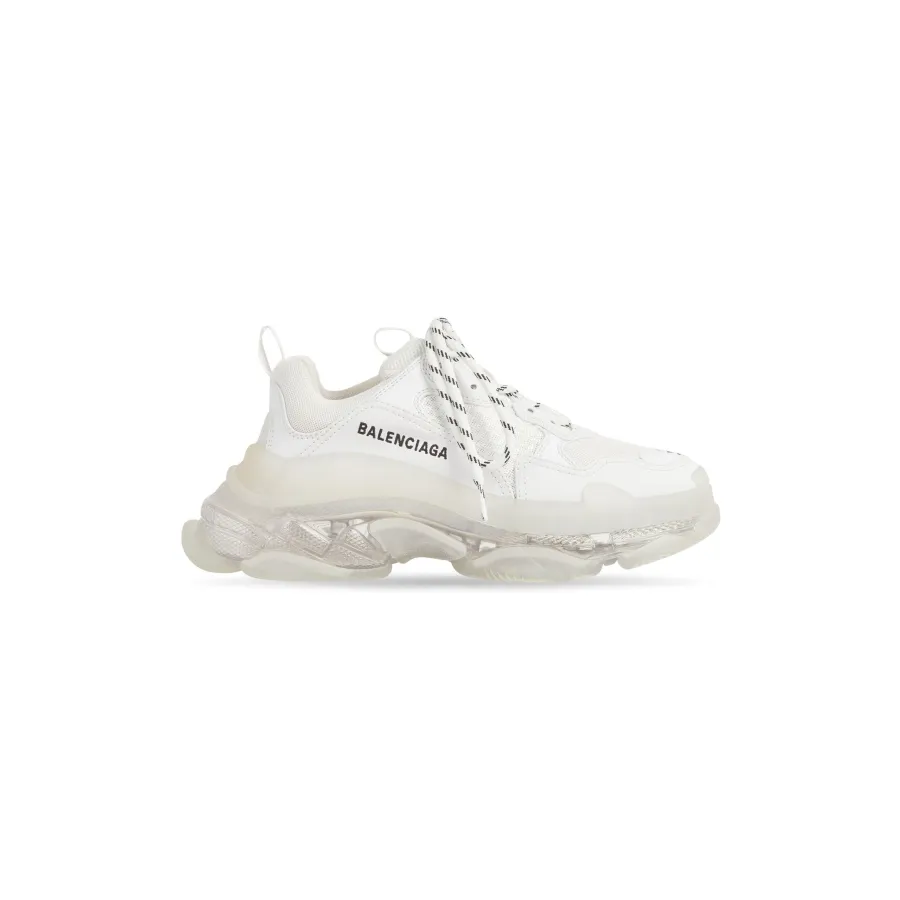 BALENCIAGA TRIPLE S CLEAR SOLE White Sneakers