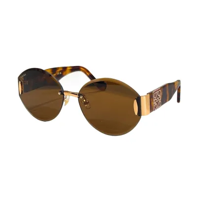 Loewe round frame glasses blue/black/eggplant/leopard brown/pink/purple white color Size 63口15-140