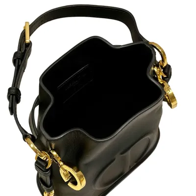 Dior Small C'est Dior Bag In Black/Brown CD-Embossed Calfskin With Gold Hardware