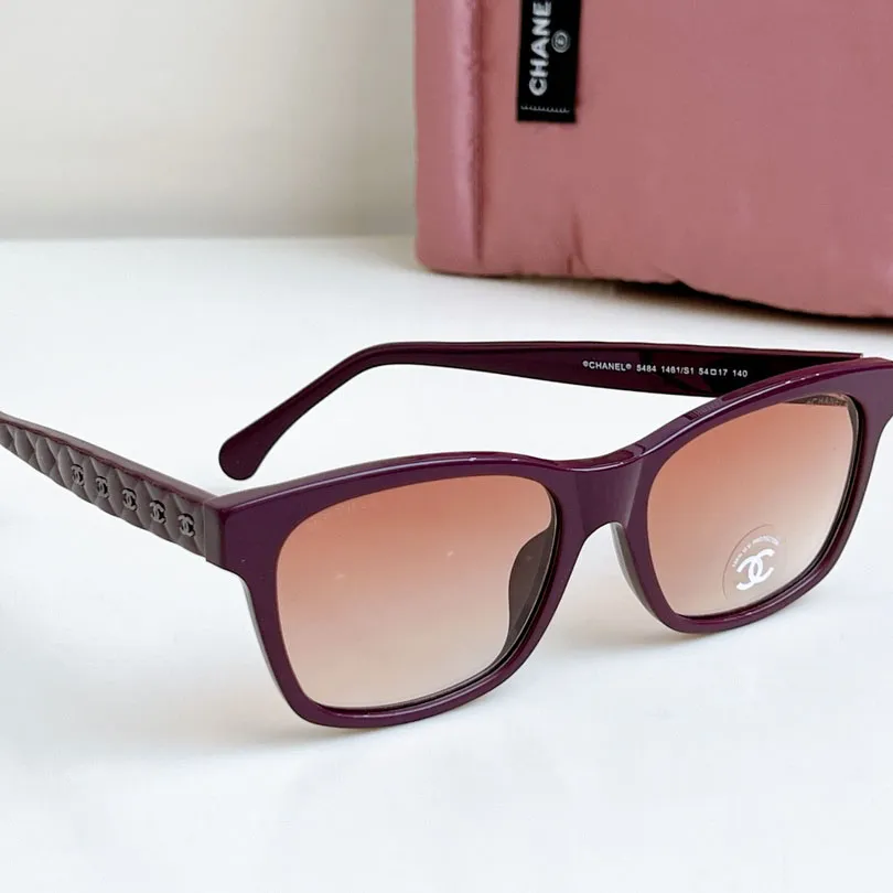 CHANEL square frame glasses red color size 58口17-140