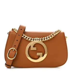 Gucci Medium Blondie Chain Shoulder Flap Bag Cognac Roxy Calfskin Leather Brass Hardware