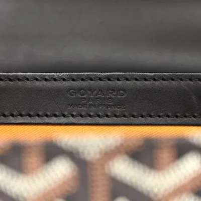 Goyard Saigon PM Black Goyardine Canvas Silver Hardware