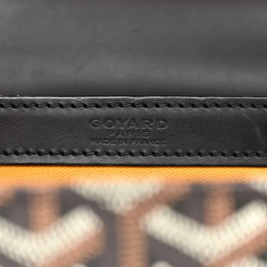 Goyard Saigon PM Black Goyardine Canvas Silver Hardware