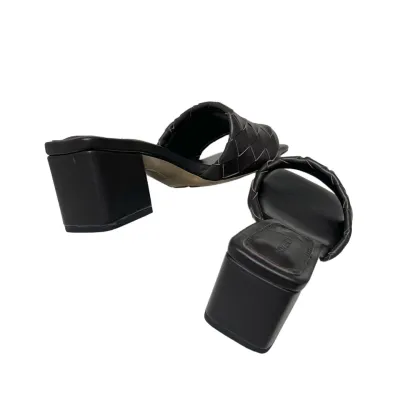 Bottega Veneta Parco Mule In Chocolate Brown Intrecciato Leather Kitten-Heel Mule Sandal (Heel Height 4.5cm)