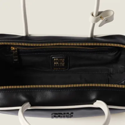 Miu Miu Calfskin Leather Beau Black Top-Handle Bags