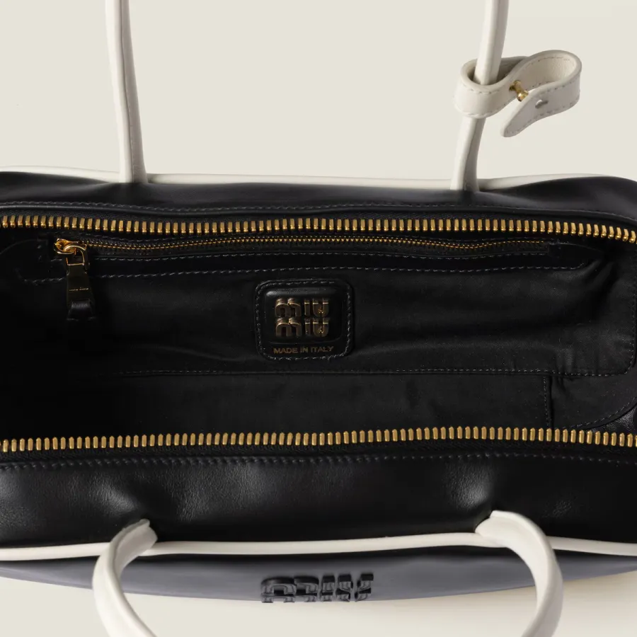 Miu Miu Calfskin Leather Beau Black Top-Handle Bags