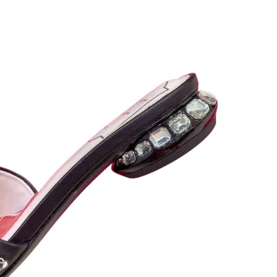 Roger Vivier Jewel Heels Sandals In Black/White Leather With Crystals (Heel Height 2.5cm)