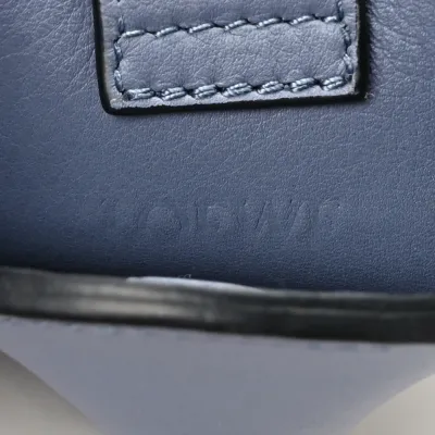 Lushentic Loewe Elephant Pouch Crossbody Bag Small Stone Blue Calfskin Leather - LUSHENTIC BAGS