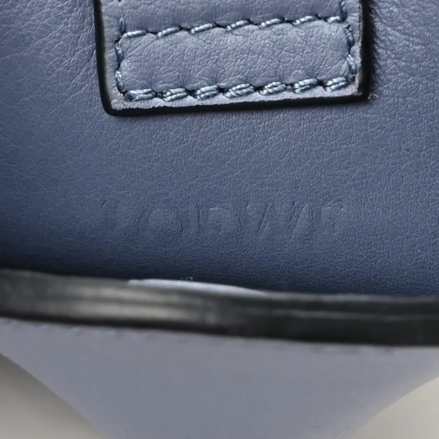 Lushentic Loewe Elephant Pouch Crossbody Bag Small Stone Blue Calfskin Leather - LUSHENTIC BAGS