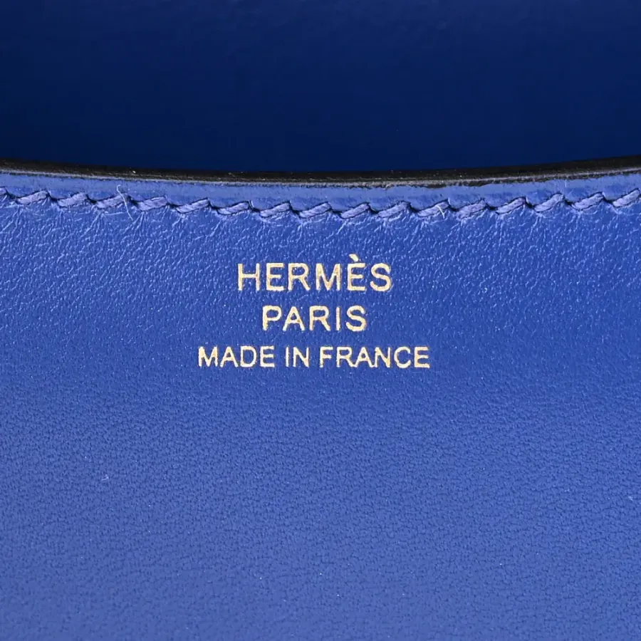 Hermès Constance 18 Bleu Bleu Électrique Tadelakt Leather Gold Hardware