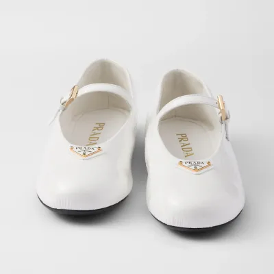 PRADA Naplak Flat Shoes white Ballet Shoes