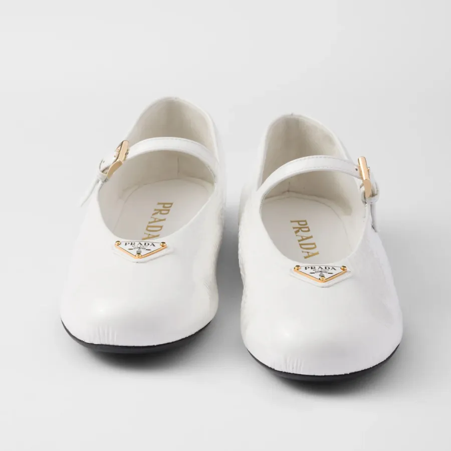 PRADA Naplak Flat Shoes white Ballet Shoes