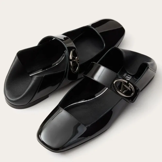 VALENTINO  Patent leather Mary Jane ballet shoes