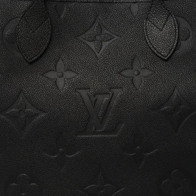 Louis Vuitton Neverfull MM Black Giant Monogram Empreinte Leather