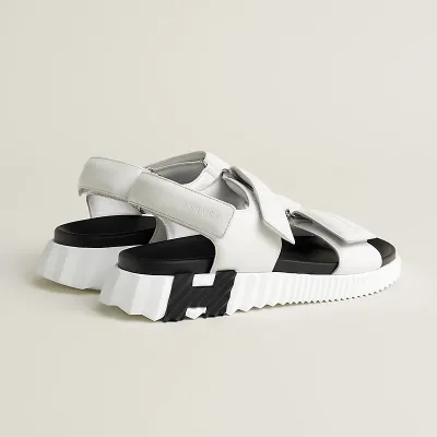 HERMES Junior white Black Sandal