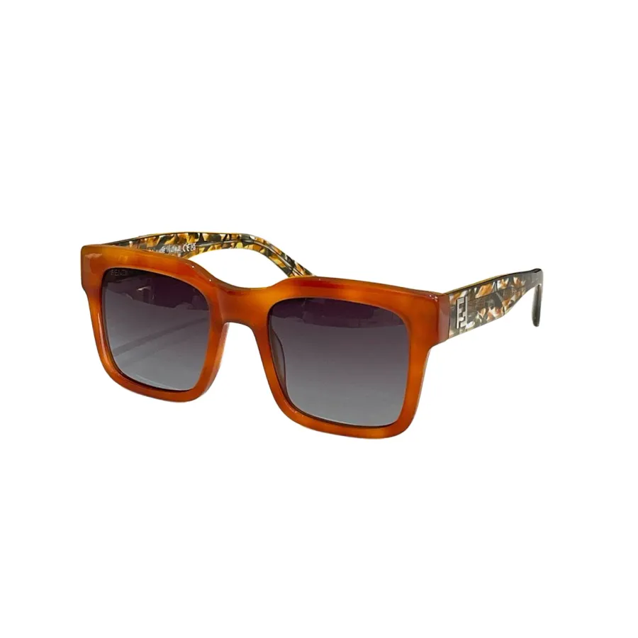 Fendi square frame glasses leopard/leopard green/orange black/blue/black/brown black color Size 51口22-145