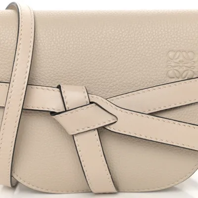 Loewe Gate Crossbody Bag Mini Light Oat Grained Calfskin Leather