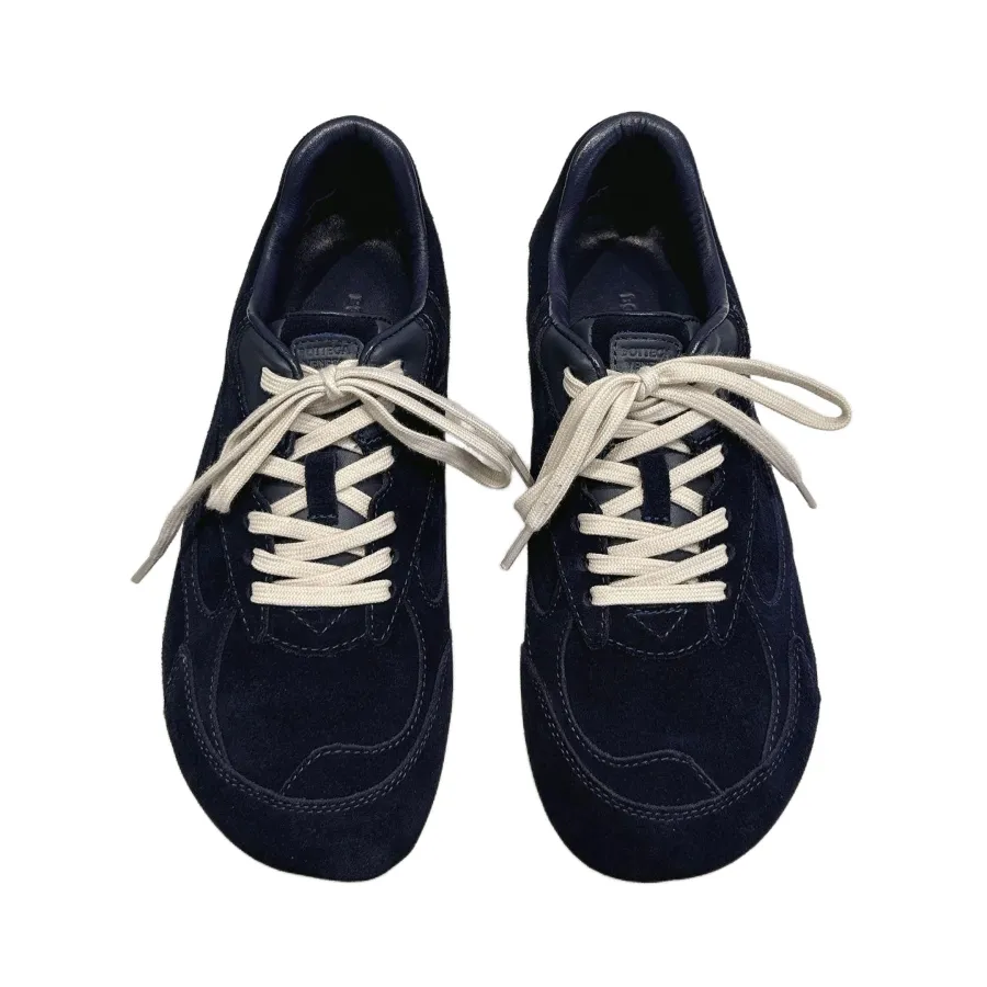 Bottega Veneta Orbit Flash Sneakers In Dark Blue Suede Lace-Up Sneaker