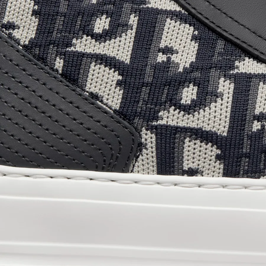 Dior blue print thick bottom high bang  sneakers