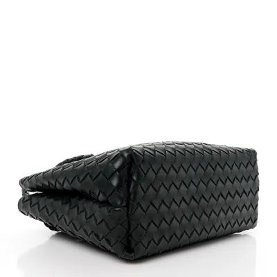 Bottega Veneta Medium Intrecciato Andiamo Shoulder Bag Black Nappa Leather Gold Hardware