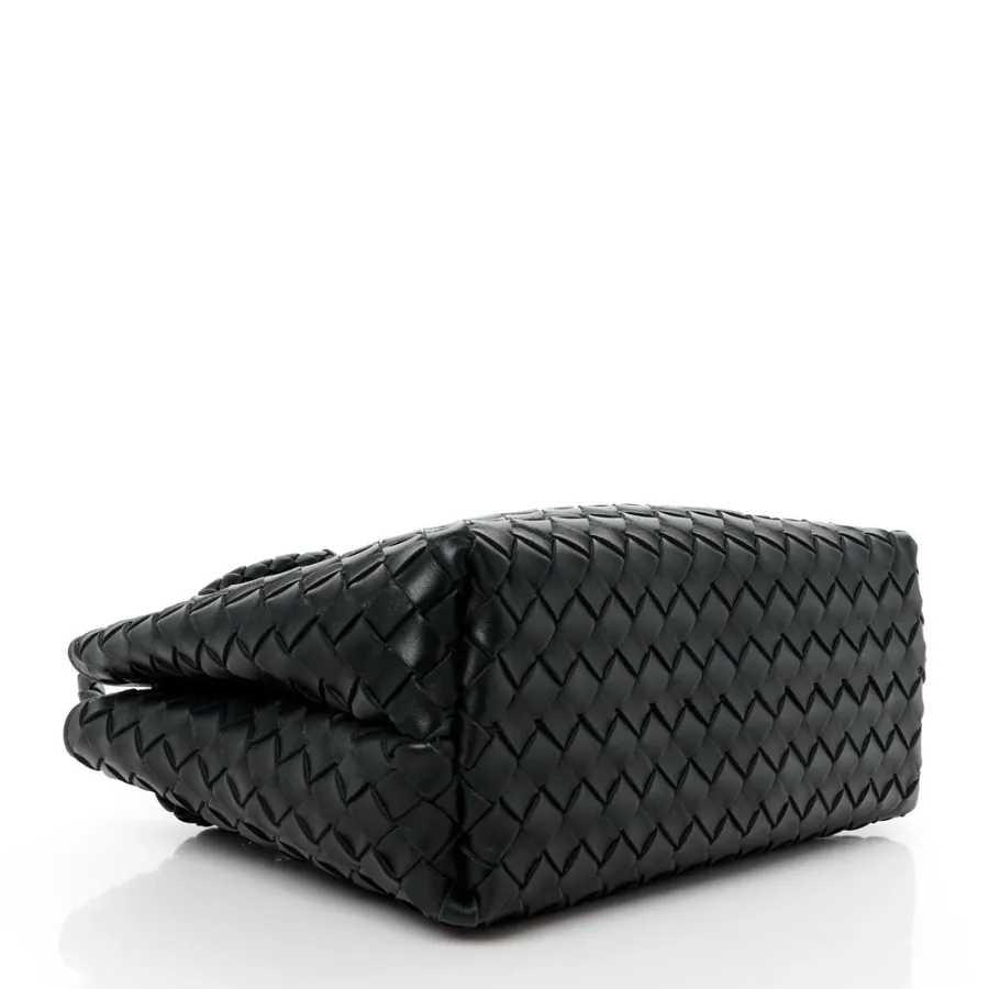 Bottega Veneta Medium Intrecciato Andiamo Shoulder Bag Black Nappa Leather Gold Hardware
