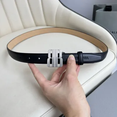 Balenciaga Women's Nano Belt In Red/Black Smooth Calfskin With Gold/Silver Hardware 25mm