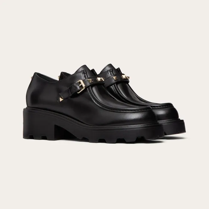 VALENTINO Calfskin Mengke shoes (5.5cm high heel) Loafers