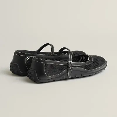 HERMES Kichu Black Ballet Shoes