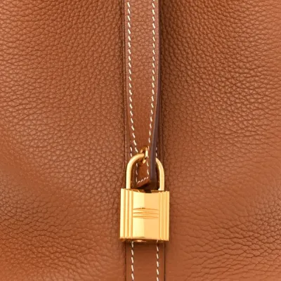 Hermès Picotin Lock 18 PM Brown Taurillon Clemence Leather Gold Hardware