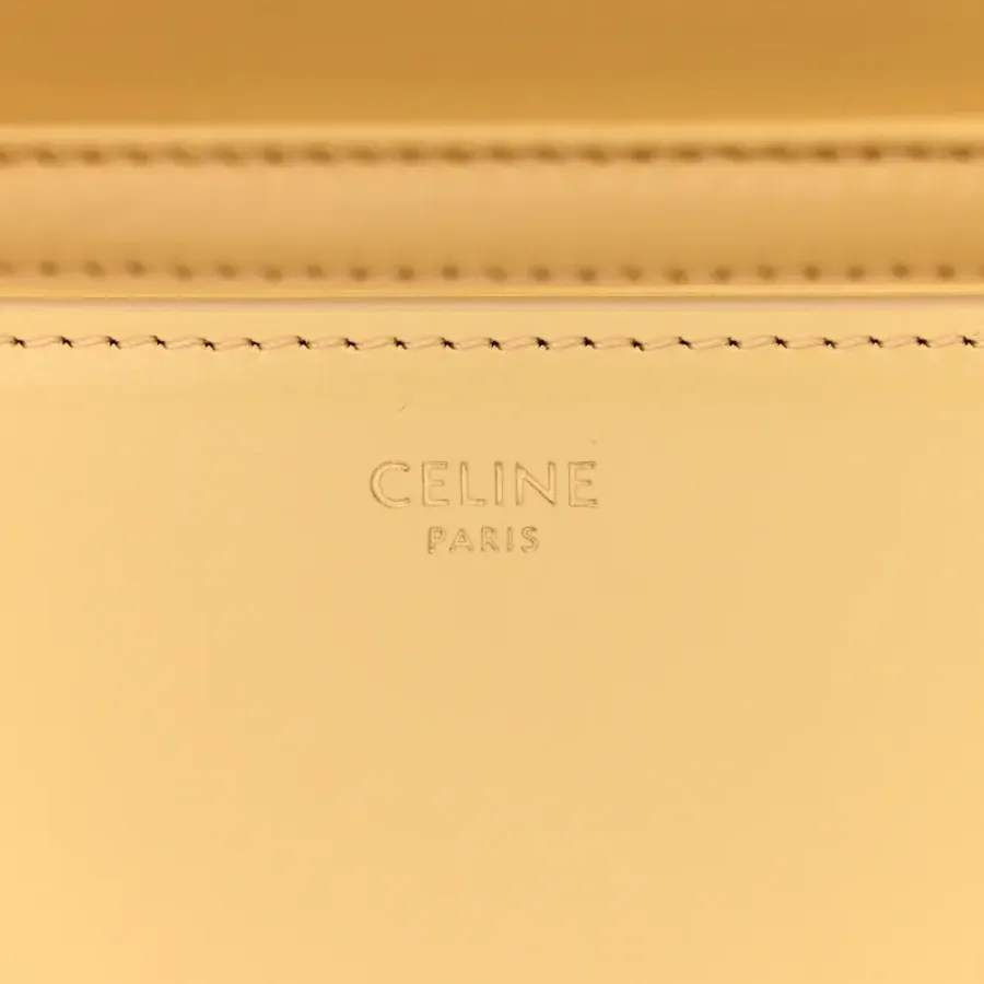 Celine Small Teen Triomphe Bag Pollen Shiny Calfskin Leather Gold Hardware