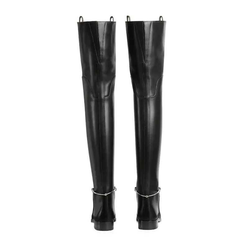 Gucci black knee high boots