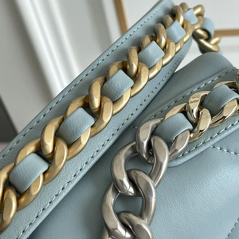 Chanel 19 Bag Light Blue Olive Green Grey Blue Navy Blue Yellow Caramel 26cm