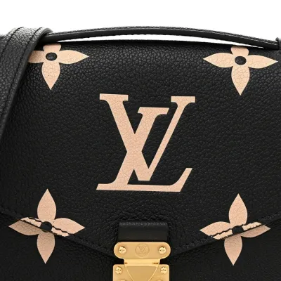 Louis Vuitton Pochette Metis PM Black/Beige Giant Monogram Empreinte Leather Brass Hardware