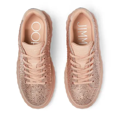 JIMMY CHOO Crystal embellished macarons sparkly suede sneakers