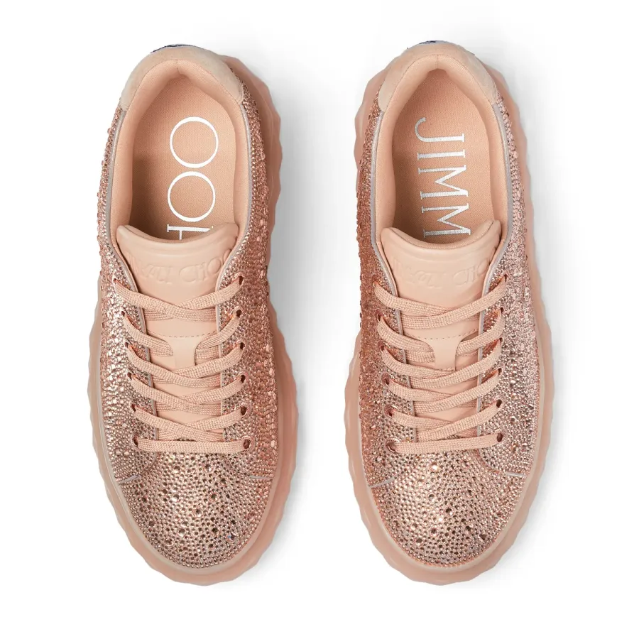 JIMMY CHOO Crystal embellished macarons sparkly suede sneakers