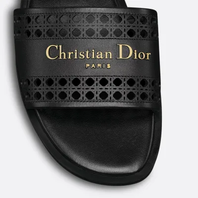 Dior black flat slippers