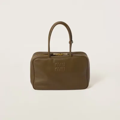 Miu Miu Beau Calfskin Leather Green Top-Handle Bags