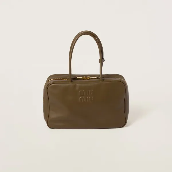 Miu Miu Beau Calfskin Leather Green Top-Handle Bags
